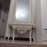 آینه کنسول سفید طلایی