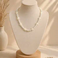 گردنبندهای مرواریدی شیک و زیبا و گوشواره قارچ