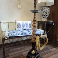 قلیون با تنه چوبی (گردو) منبت کاری قد ۱۱۰ سانتی