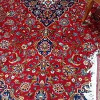 فرش دستبافت عتیقه سالم قرمز پر گوشت کمیاب ۱۲ متری