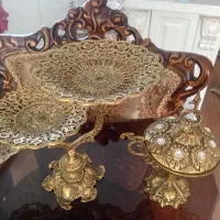 شیرینی خوری سه طبقه برنز وقندان برنز