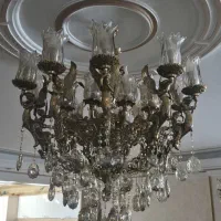 لوستر تمام برنز سنگین ۱۰شاخه فرشته و ۱۰شاخه گل