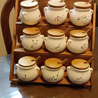 سرویس ادویه،سرامیکی به همره استند (10 پارچه)