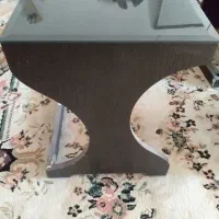 میز عسلی جلو مبلی شیشه ای چوبی
