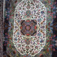 فرش تمام ابریشم %100 طبیعی رج تقریبی 80 مارکدار قم