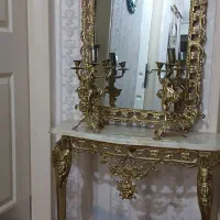 آینه و شمعدان برنزی سنگین