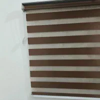 پرده زبرا قهوه ای کرم