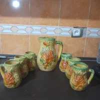 پارچ و۶ عددلیوان عتیقه باقدمت ۶۰ سال