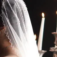 تور عروسی دور دوزی و کریستال دوزی شده