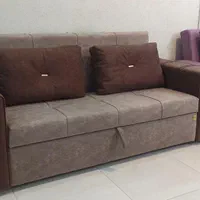 مبل راحتی تخت خواب‌شو قهوه‌ای ۳ نفره، ضمانت‌دار