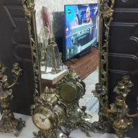 اینه کنسول برنز،و شعمدان ساعت سنگین