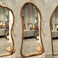 آینه دفرمه چوبی/نور دار
