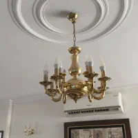 دوعدد لوستر قدیمی سنگین روکش آب طلا
