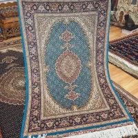 ذرع و نیم دستباف آکبند تبریز نقشه ماهی گل ابریشم