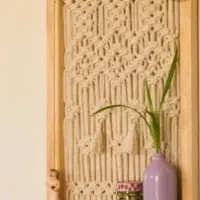 جا کلیدی چوبی مکرومه
