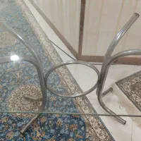 میز و صندلی نهار خوری شیشه ای بیضی