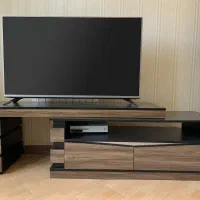 میز تلویزیون دو طرفه متحرک با قابلیت تغییر اندازه