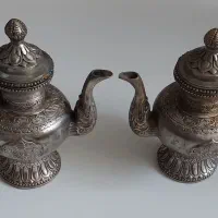 جفت قوری برنزی کهنه وارداتی سنگین وزن