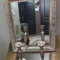 آینه شمعدان نقره