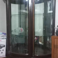 بوفه شیشه ای و چوبی ۳ بخشی