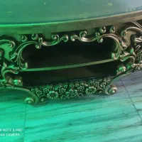 میز تلویزیون چوبی طلایی