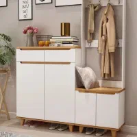 ست جاکفشی نشیمن و آویز لباس دار با کشو مدرن