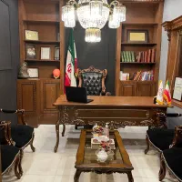 میز مدیریت کلاسیک /مبل دسته فرانسوی طلایی / صندلی