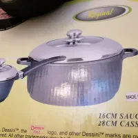 دوعدد قابلمه دسینی ویک شیرینی خوری برنزی نوی نو