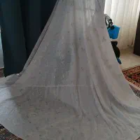 چادر عروس کرپ حریر اکلیلی اصل ژاپن با مقنعه