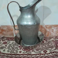 پارچ مسی قدیمی و کاسه بغل سماور روسی قدیمی