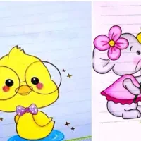 نقاشی دفتر مشق و الفبا