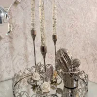 ست رومیزی جاشمعی و مجسمه سیلور