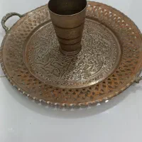 لیوان مسی وسینی کنده کاری قدیمی