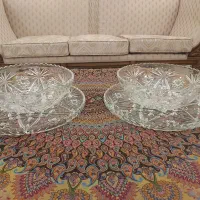 یک جفت کاسه زیر و رو کریستال قدیمی