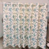 ۲عدد پرده طرح برجسته پفکی با چوب پرده