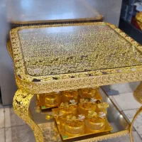 ظرف طلایی آبطلا اماراتی پایه ایستاده ومربع وارداتی|ظروف سرو و پذیرایی|مشهد, سلام|دیوار