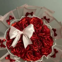 دسته گل روبانی