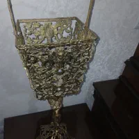 ست جادستمال کاغذی و جا سطل آشغالی برنجی