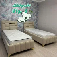 تخت خواب یکنفره پازلی آینه چوبی پارچه کوالا