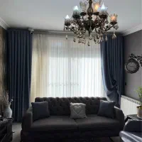 دو عدد والان پرده ابی تیره