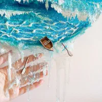 ۸قاب تابلو نقاشی مدرن نگینی رزینی کریستال کلکسیونی