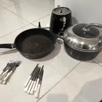قابلمه و مایتابه چدن  و کتری شیردار
