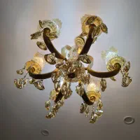 دو عدد لوستر 6 شاخه برنزی