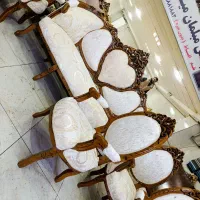 مبل سلطنتی9نفری تمام چوب ((مدل کرال مبل میلاد ))