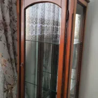 بوفه ویترین چوب راش ساده شیک کم جا خوش رنگ