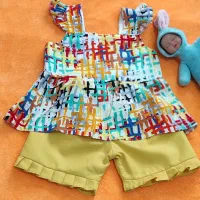 ست تاپ و شلوارک مدل ابرنگی