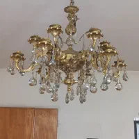 لوستربزرگ ۶شاخه ۱۲شعله برنز اصل سنگین نو