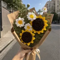 دسته گل بافتنی ( گل جاودان )