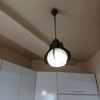 لوستر آویز تک شاخه چوبی