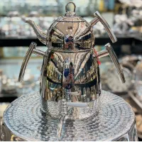 کتری قوری شیردار و روهمی دسته بغل